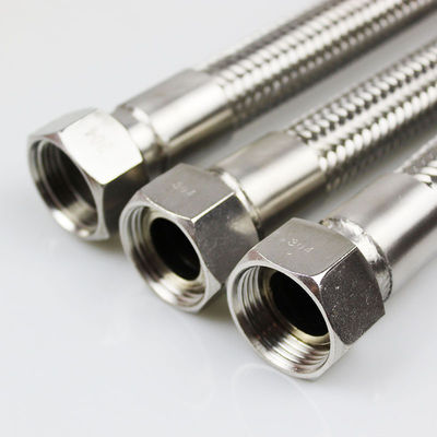 Construction Stainless Steel Single Wire Braided Pipe Corrugated Flexible Metal Hose With Fitting