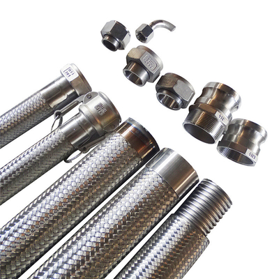 Kích thước tùy chỉnh Ống thủy lực bện PE / PTFE Lưới chống cháy nổ Ống chống axit kiềm linh hoạt